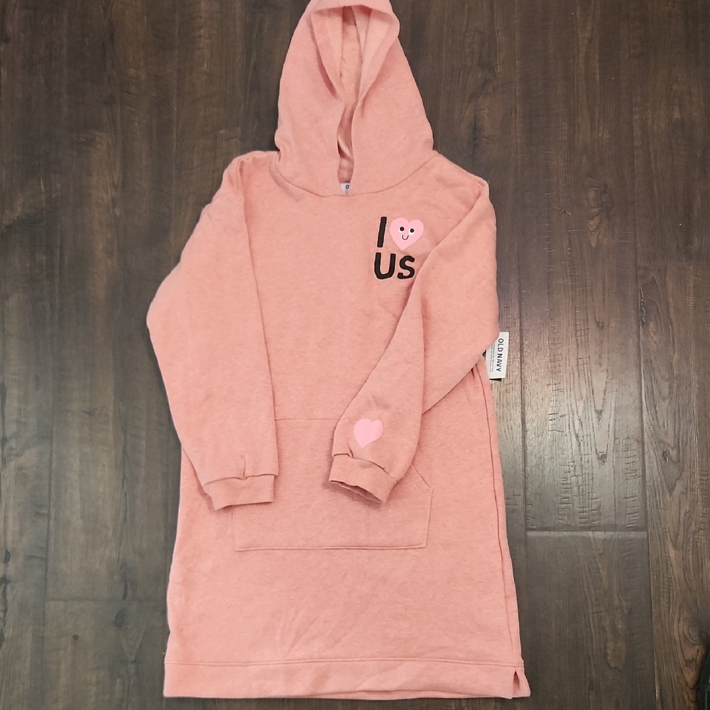 Old Navy Pink Hoodie Or Dd with Heart Accents NWT